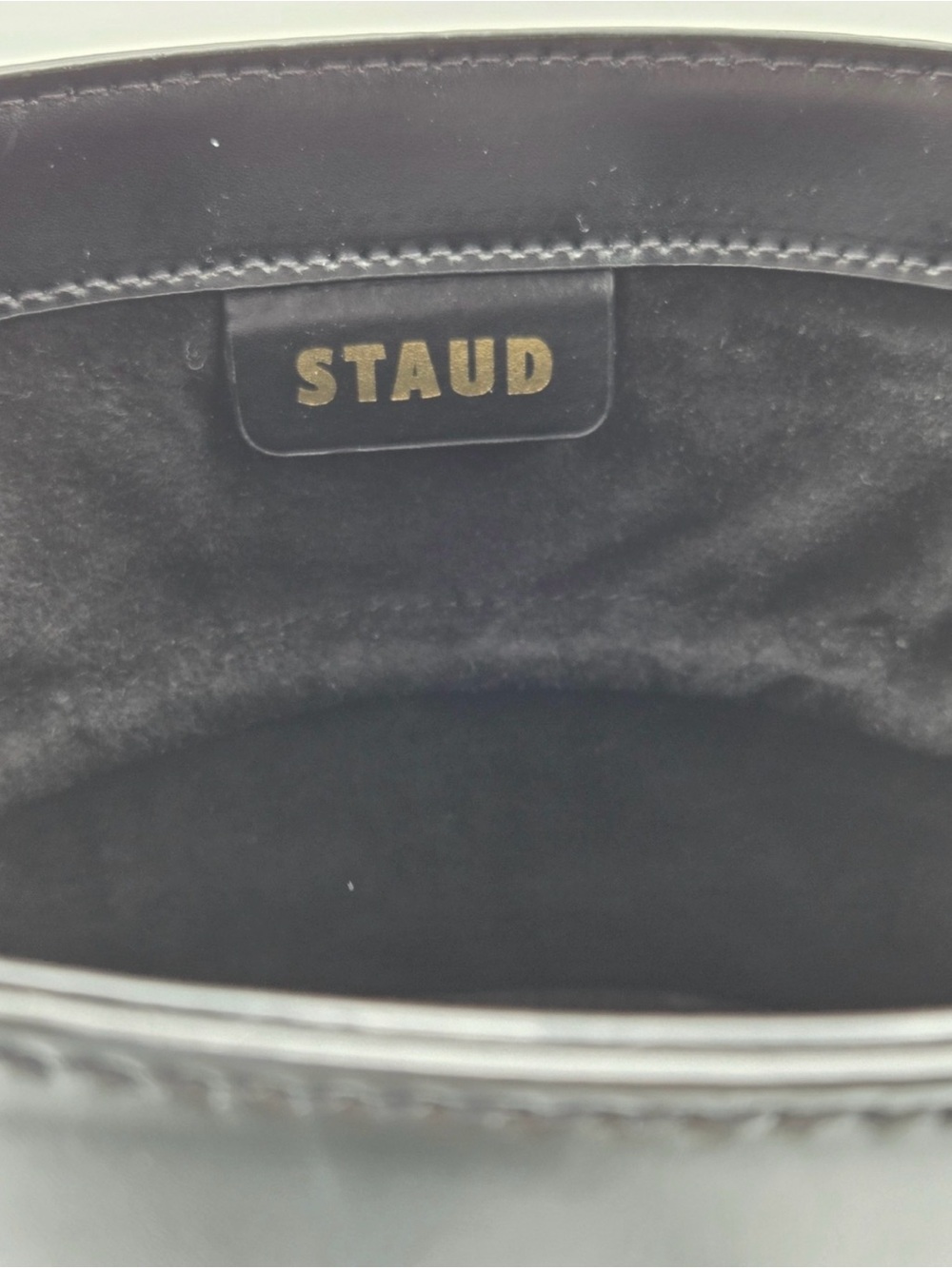 STAUD Moreau Black Leather Bucket Bag Tortoise Handle Crossbody Quiet Luxury - Picture 9 of 12